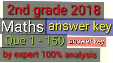 2nd Grade Maths answer key 2018 Paper with Solutions Maths answer with expert by Awatar Singh Aadhar