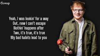 Bad Habits - Ed Sheeran (Lyrics)