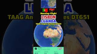 Lisbon to Luanda Flight Route with TAAG Angola Airlines DT651 | Boeing 777-300ER