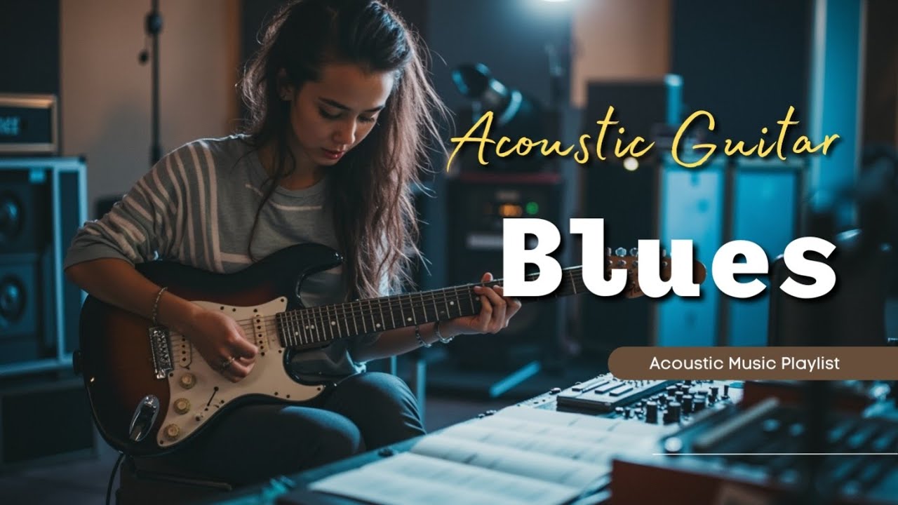 Атмосферный акустический блюз гитарная сессия, Рустик Блюз для учебы, фокуса и покоя