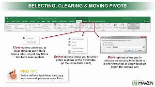 #6 Selecting,Clearing,Moving and Copying Pivots - Pivot Tables 101 Excel Tutorial
