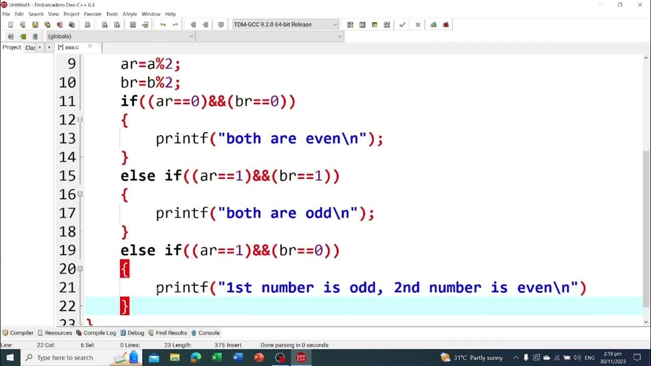 Fundamentals of Programming Supplemental Activity 1 for Midterms - YouTube