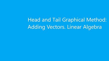 Head and tail Graphical Method: Adding Vectors. Linear Algebra