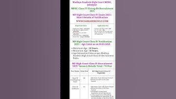 MP High Court MPHC Class IV Recruitment 2025 Apply Online for 78 Post #govtjobs #fpscjobs #hpssc