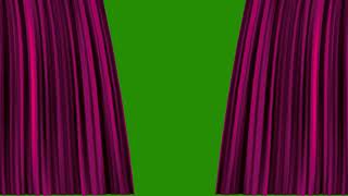 Pink Stage Curtain Opening And Closing Green Screen Overlay Motion Graphics 4K Copyright Free