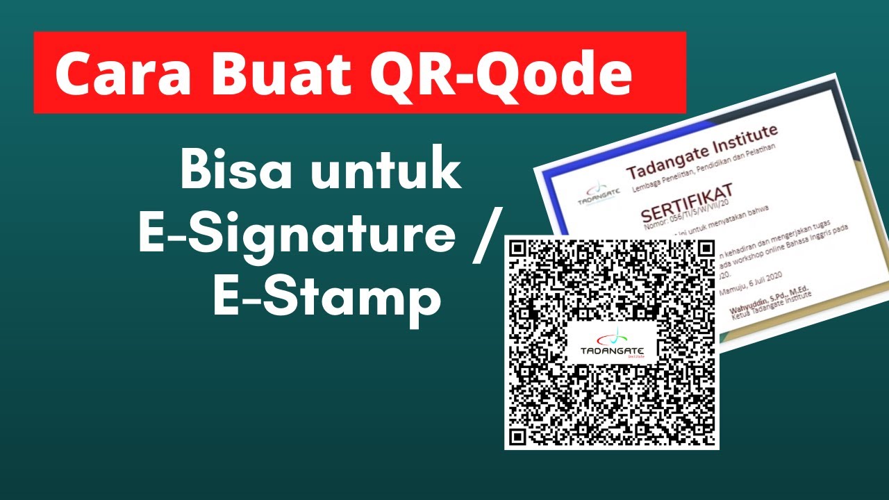 Cara Buat Qr Code Bisa Untuk Stempel Elektronik Dan Stempel Sertifikat Youtube