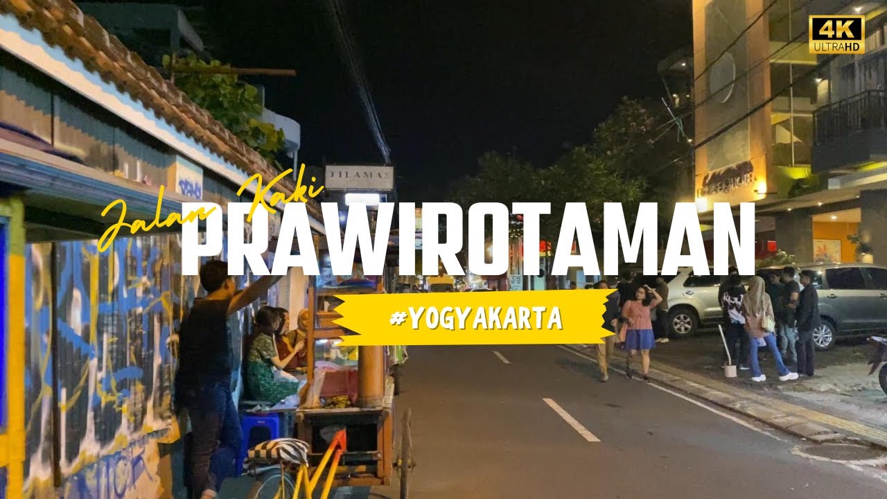 [4K] Berjalan kaki di Prawirotaman, Yogyakarta. || Tur Jalan Kaki
