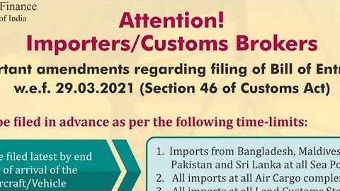 Importers || custom brokers || amendment regarding filing of bill of entry section 46 || BE #shorts