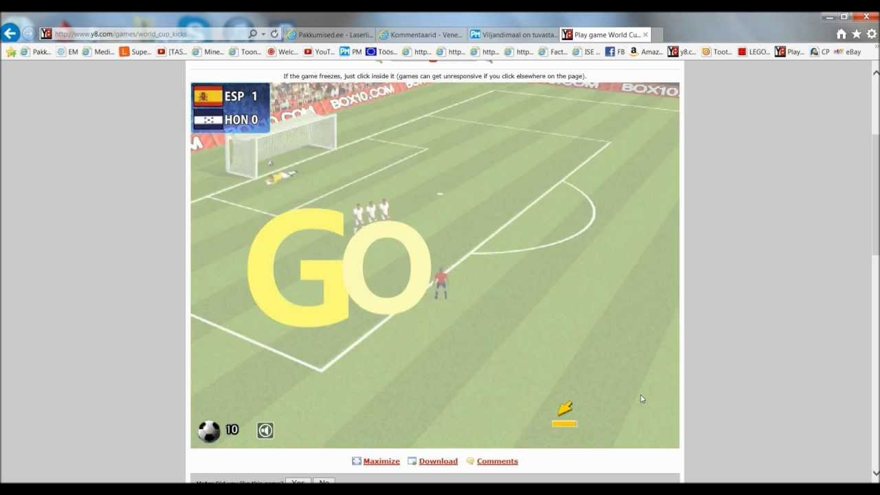 Mängin Y8 World cup kicks YouTube