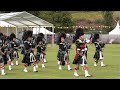 Patron gives Drum Major permission to march Lonach Pipe Band off after 2022 Lonach Highland Games