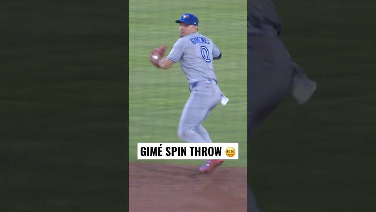 Andrés Giménez put a spin on this out 😌😤 #MLB #BlueJays #Toronto