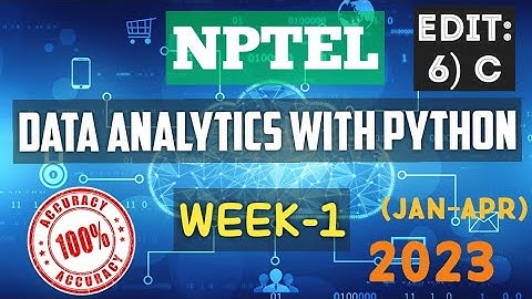 Data Analytics with Python || NPTEL Week 1 assignment answers || #nptel #skumaredu