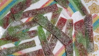 Sour Fruity Strips Candy- Sour Fruity Belts -Sour Gummy Strips Recipe by Passion Cooking