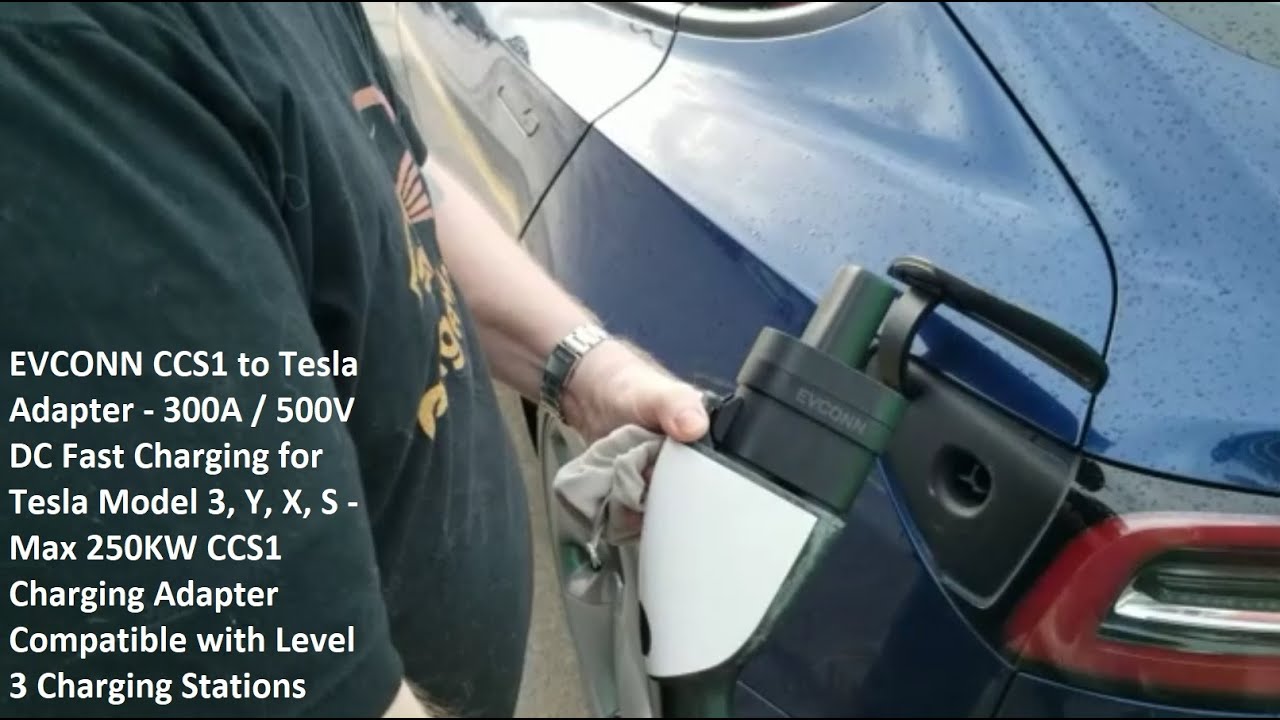 CCS1 to Tesla Adapter, Max 250kW/300A/500V DC Fast Charging for