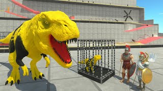 RESCUE the TREX Child From the Cage! TREX Bumble Bee Goes Wild! - Animal Revolt Battle Simulator screenshot 5