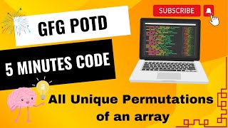 All Unique Permutations of an array | Geeks For Geeks | Problem of the day | GFG POTD
