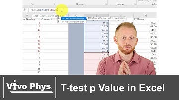T test p Value in Excel