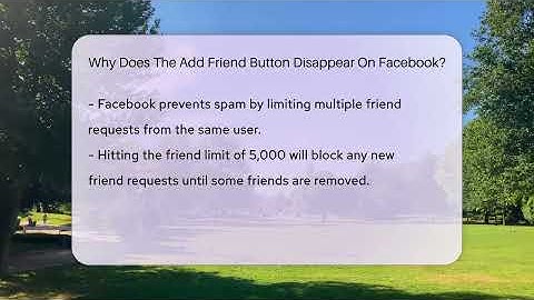 Why Does The Add Friend Button Disappear On Facebook? - Everyday-Networking