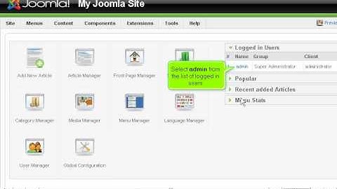 How to log in to Joomla as the default administrator
