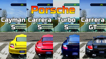Porsche Fight: Cayman S vs 911 Carrera S vs 911 Turbo S vs Carrera GT - NFS Most Wanted