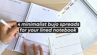 4 Simple & Minimalist Bullet Journal Spread Ideas For a Lined Notebook