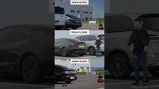 ZEEKR  vs TESLA  vs XIAOMI 2025 – Reverse AEB Test… Who Stops Before Impact?