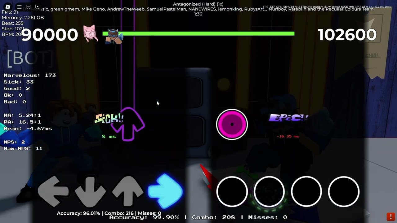 Roblox Friday Night Bloxxin’ Antogonized Accuracy 99.92 | Good FULL Combo 556