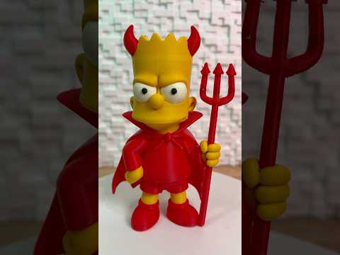 3d printed Bart Simpson devil #bart #simpson #devil #3dprinting #bambulab #3d #fyp