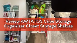 Review AWTATOS Cube Storage Organizer Closet Storage Shelves DIY Stackable Plastic Storage 12 Cube B