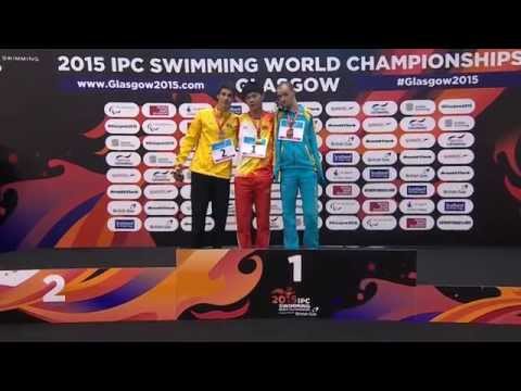 Men's 100m Backstroke S6 | Victory Ceremony | 2015 IPC Swimming World Championships Glasgow