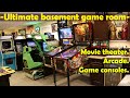 Ultimate basement game room tour - arcade, movie theater, and more
