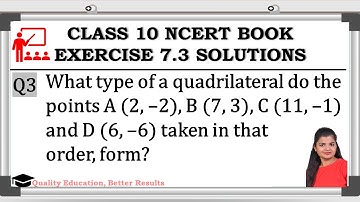 Class - 10th, Ex - 7.3, Q3 ( COORDINATE GEOMETRY) Maths CBSE NCERT