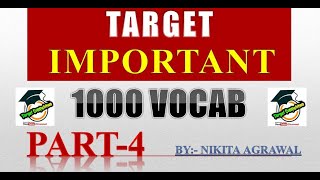 Target important 1000 vocab series | Important for Bank, SSC, and all other government exams