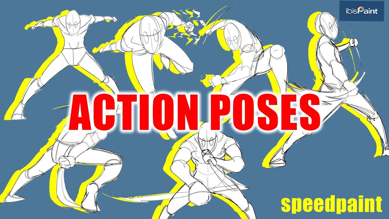 MENGGAMBAR POSE AKSI!! tutorial menggambar di ibispaint x - YouTube