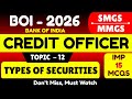 Types of Securities MCQS | Bank of India Credit Officer 2026 | BOI Credit Officer MCQ PDF Notes 2026