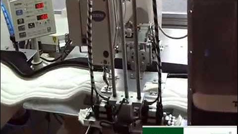 Machine to sew handles with automatic feeding system distributed by Optron