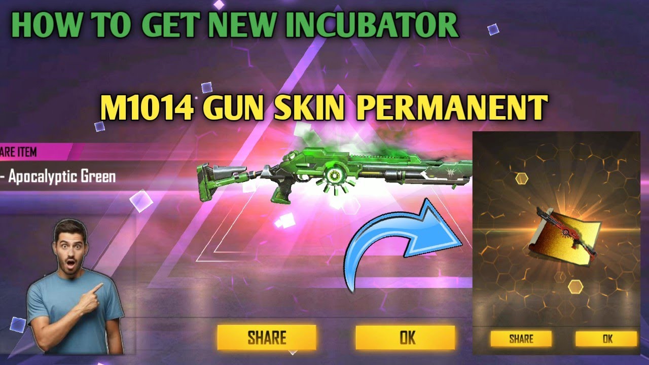 HOW TO GET NEW INCUBATOR M1014 GUN SKIN PERMANENT IN JUST ONE SPIN // GET BLUE PRINT IN FREEFIRE😱😱♥️