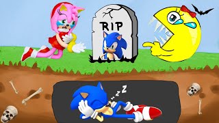 Oh No, Sonic Love Amy Pacman Stop Motion Cartoon Animation