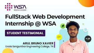 Intern Testimonial | Online Free Internship in Full Stack Web Development| Honest Review From Arul