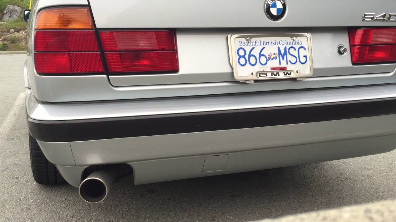BMW e34 540i V8 Exhaust Muffler Delete YouTube