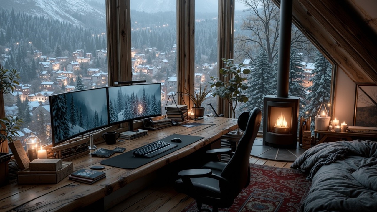 Work winter ambiance - Deep work music for concentration , Chill lofi ...