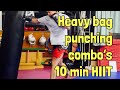 Heavy bag punching HIIT workout