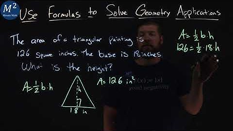 Use Formulas to Solve Geometry Applications | A=(1/2)bh and find h | Minute Math