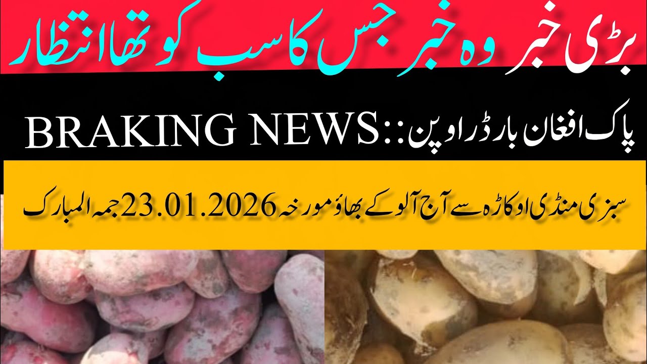New Potato Rates 23.01.2026 by Pak-Afghan Border Open Vegetable Mandar Okada