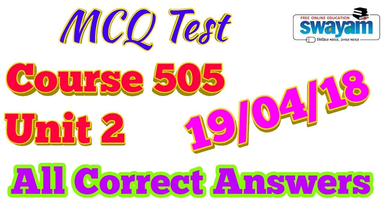 661. MCQ Test, Course 505, Unit 2, All Correct Answers