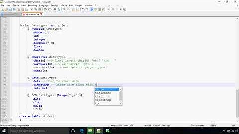 Oracle sql Creating table