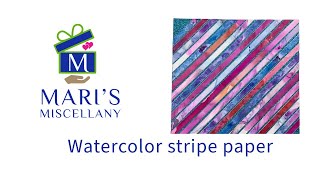 Paper craft watercolor stripes with repurposed shredded paper