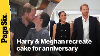 Prince Harry and Meghan Markle recreate wedding cake for anniversary