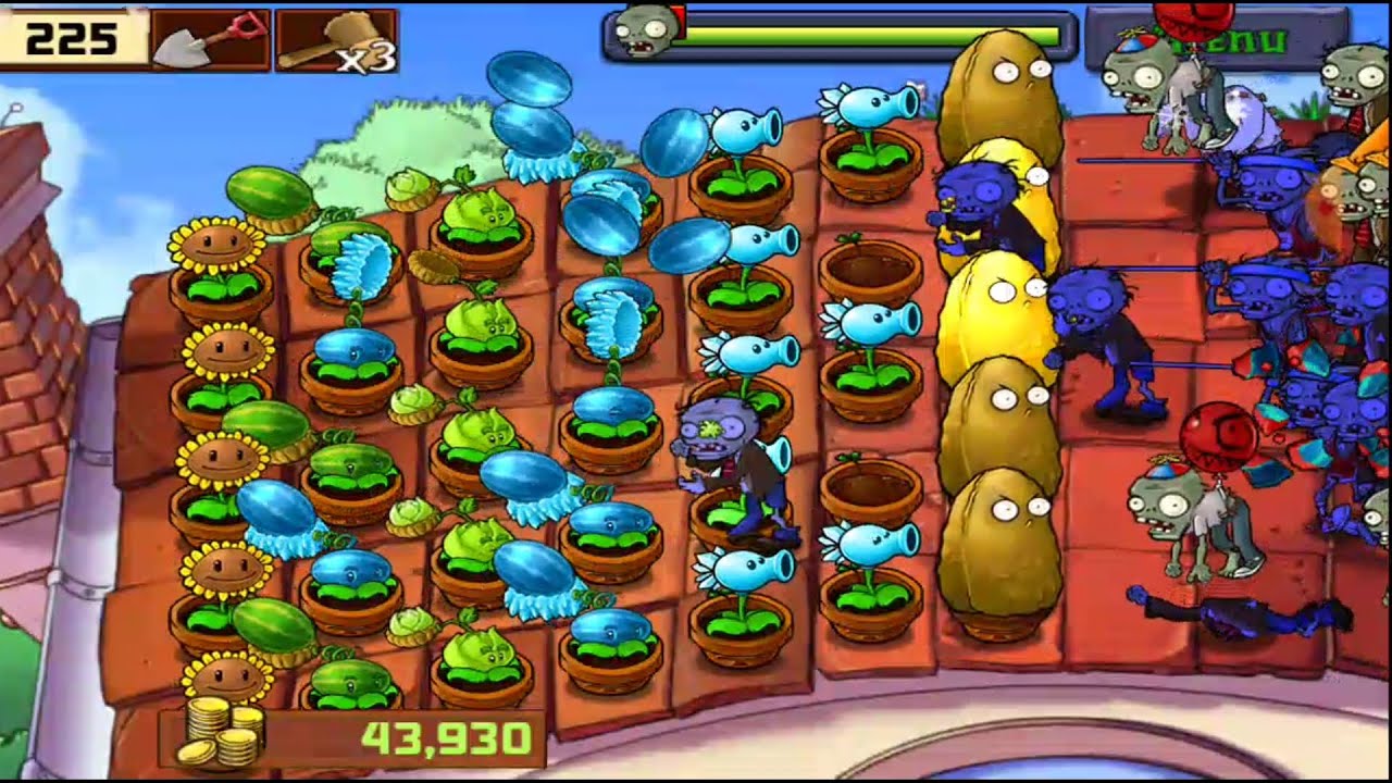 Plants vs Zombies Survival roof - YouTube