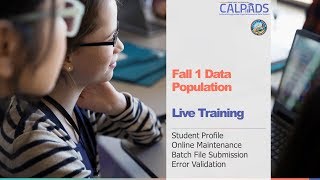 Fall 1 Data Population Online Maintenance Live Training Profile